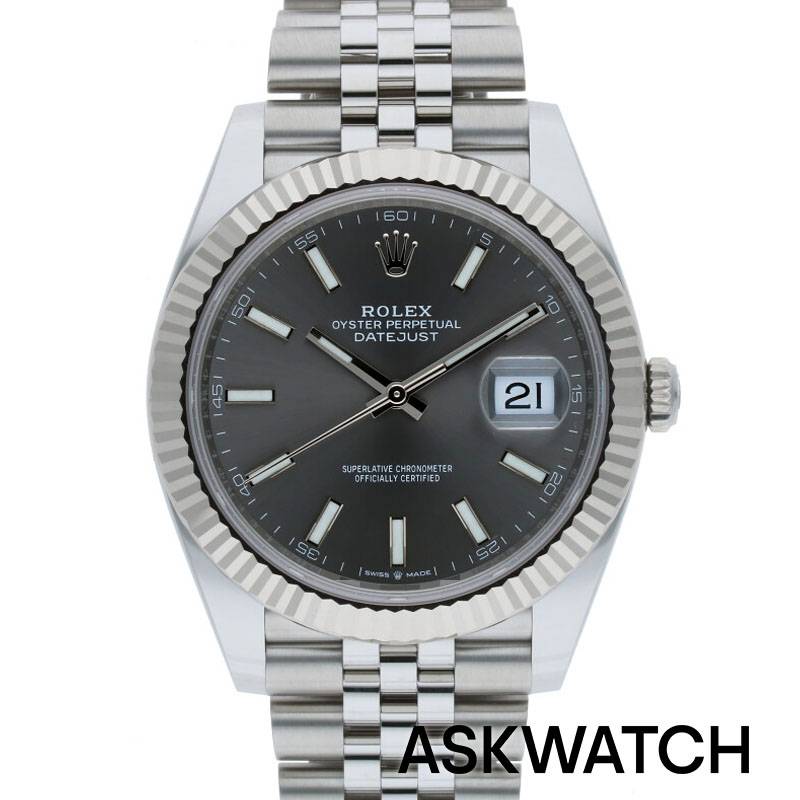 ロレックス ROLEX　サイズ:41mm 【126334 デイトジャスト41】SS×WGランダム品番グレー文字盤腕時計(シルバー×グレー 1