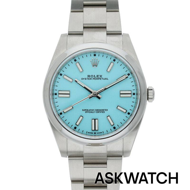 ロレックス ROLEX サイズ:41mm 【124300 オイスターパーペチュアル41】SSランダム番ターコイズブルー文字盤腕時計(シルバー –  ASKWATCH