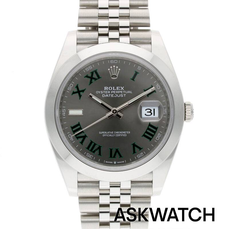 ロレックス ROLEX サイズ:40mm 【126300 デイトジャスト41】SSランダム品番スレート グリーンローマ文字盤腕時計(シルバー –  ASKWATCH